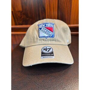NEW New York Rangers Adjustable Khaki Cap By 47 Clean Up $38 MSRP